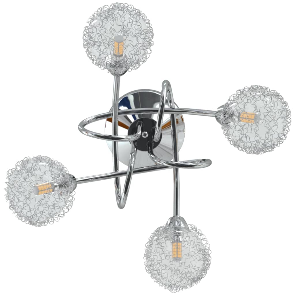 vidaXL Plafonieră cu abajururi cu plasă sârmă pentru 4 becuri LED G9
