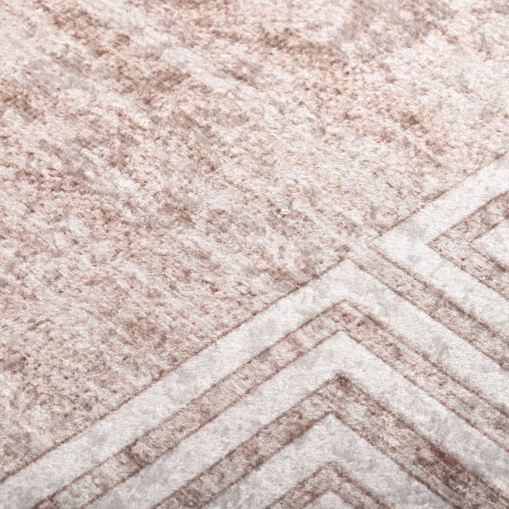 vidaXL Covor lavabil, bej, 190x300 cm, antiderapant