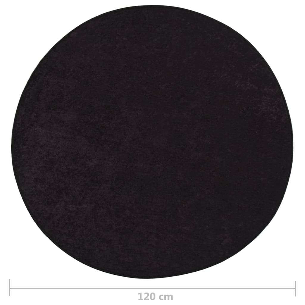 vidaXL Covor lavabil, antracit, φ120 cm , antiderapant