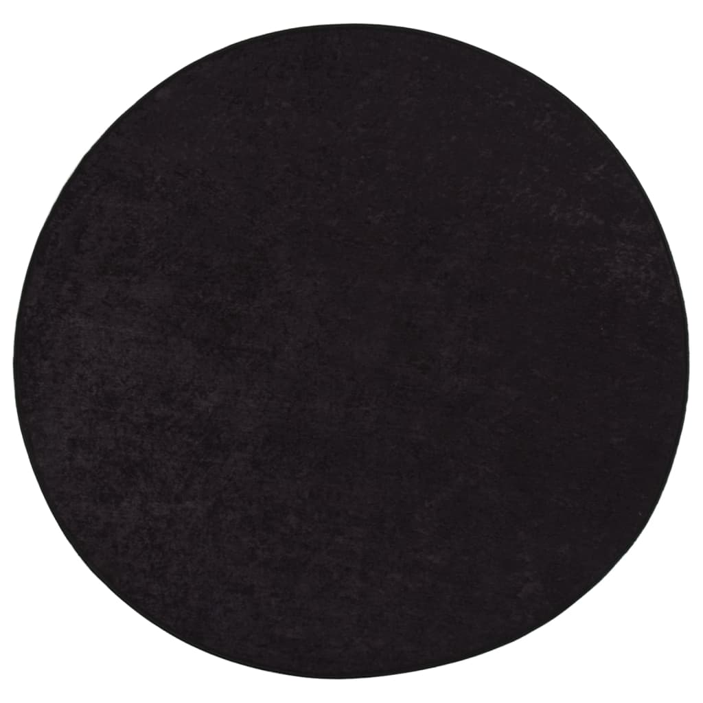 vidaXL Covor lavabil, antracit, φ120 cm , antiderapant