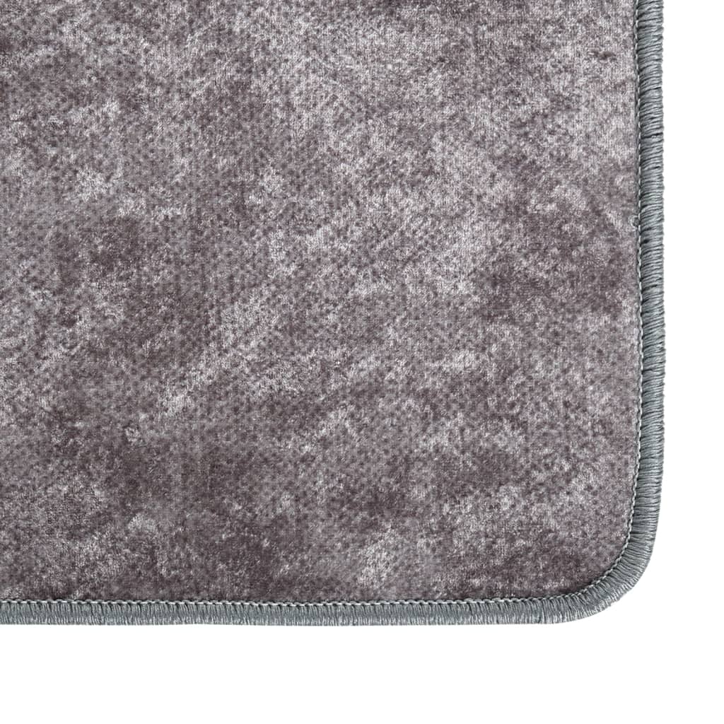 vidaXL Covor lavabil, gri, 80x300 cm, antiderapant
