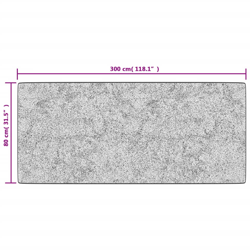 vidaXL Covor lavabil, gri, 80x300 cm, antiderapant