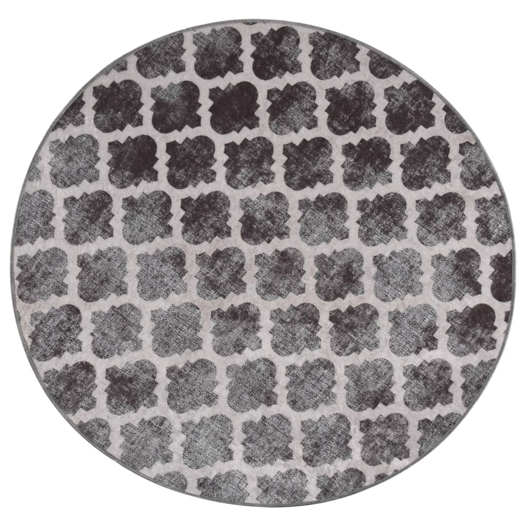 vidaXL Covor lavabil, multicolor, φ120 cm, antiderapant