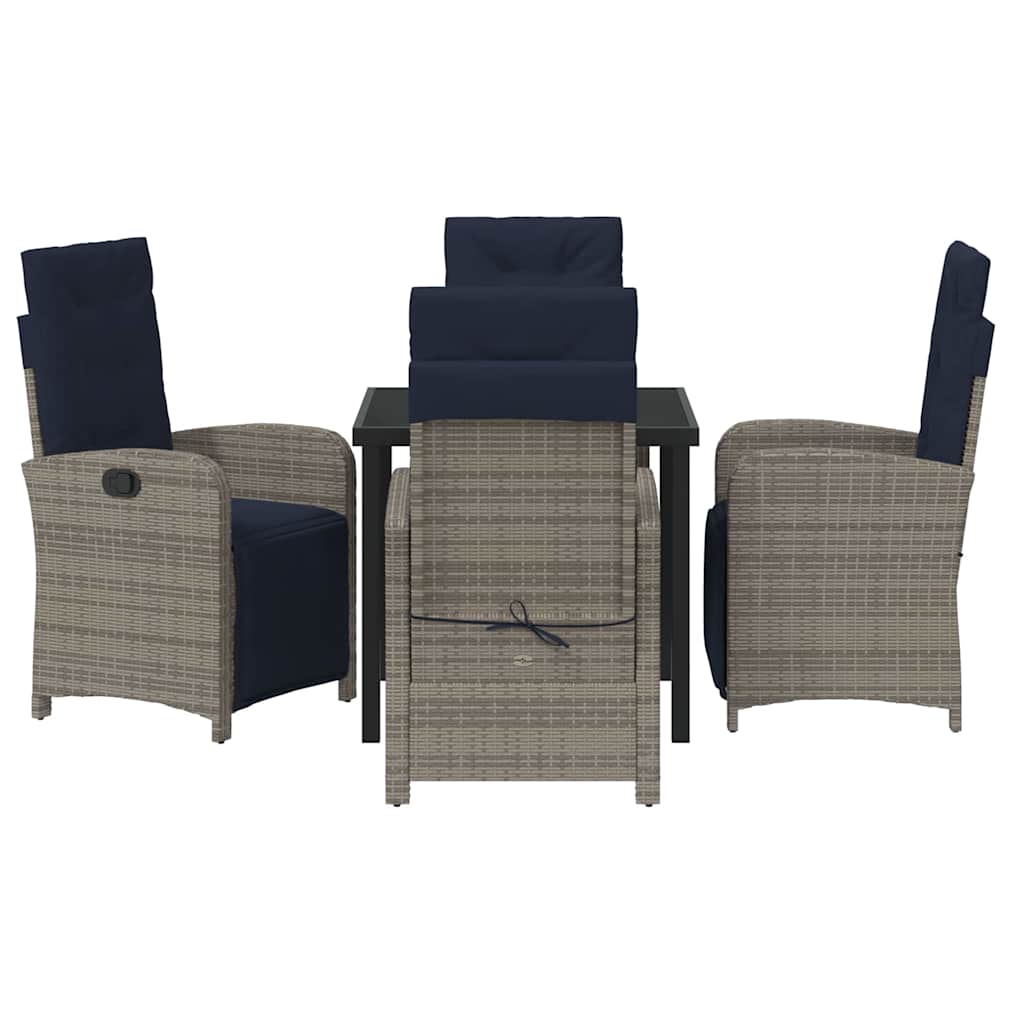 vidaXL Set de dining pentru grădină , 5 piese, gri din ratan poly vidaXL Set de dining pentru grădină , 5 piese, gri din ratan poly