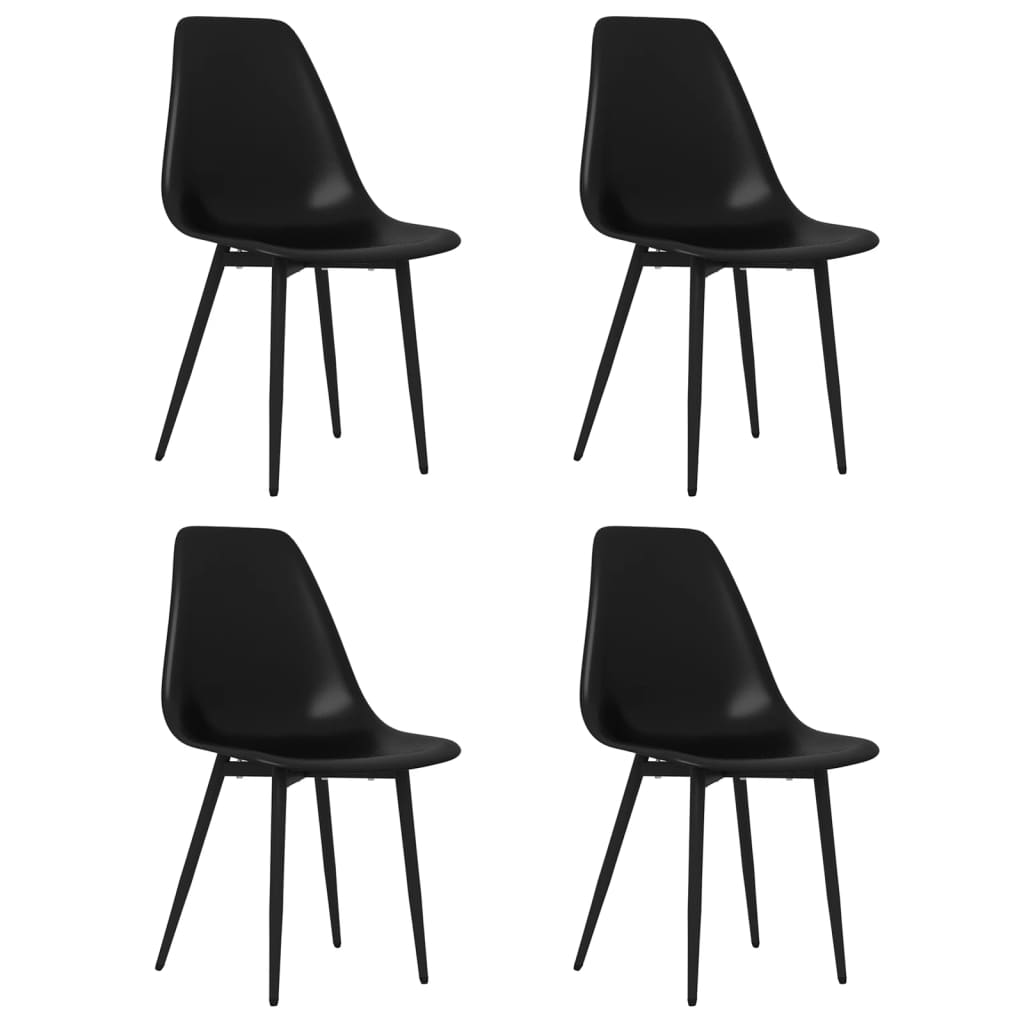 vidaXL Scaune de bucătărie, 4 buc., negru, PP vidaXL Scaune de bucătărie, 4 buc., negru, PP