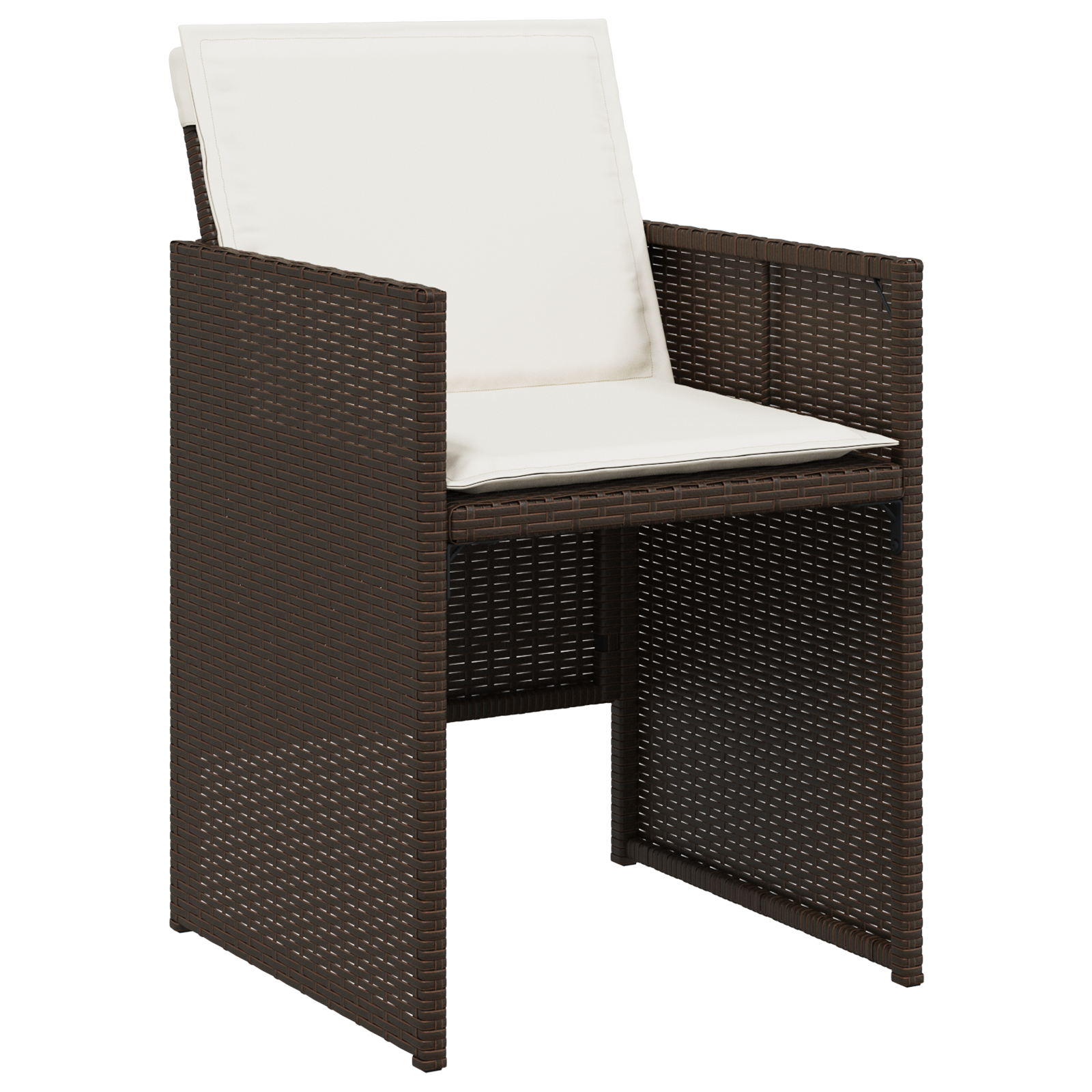 vidaXL Set de dining pentru grădină 5 piese cu perne maro din ratan din poliester vidaXL Set de dining pentru grădină 5 piese cu perne maro din ratan din poliester