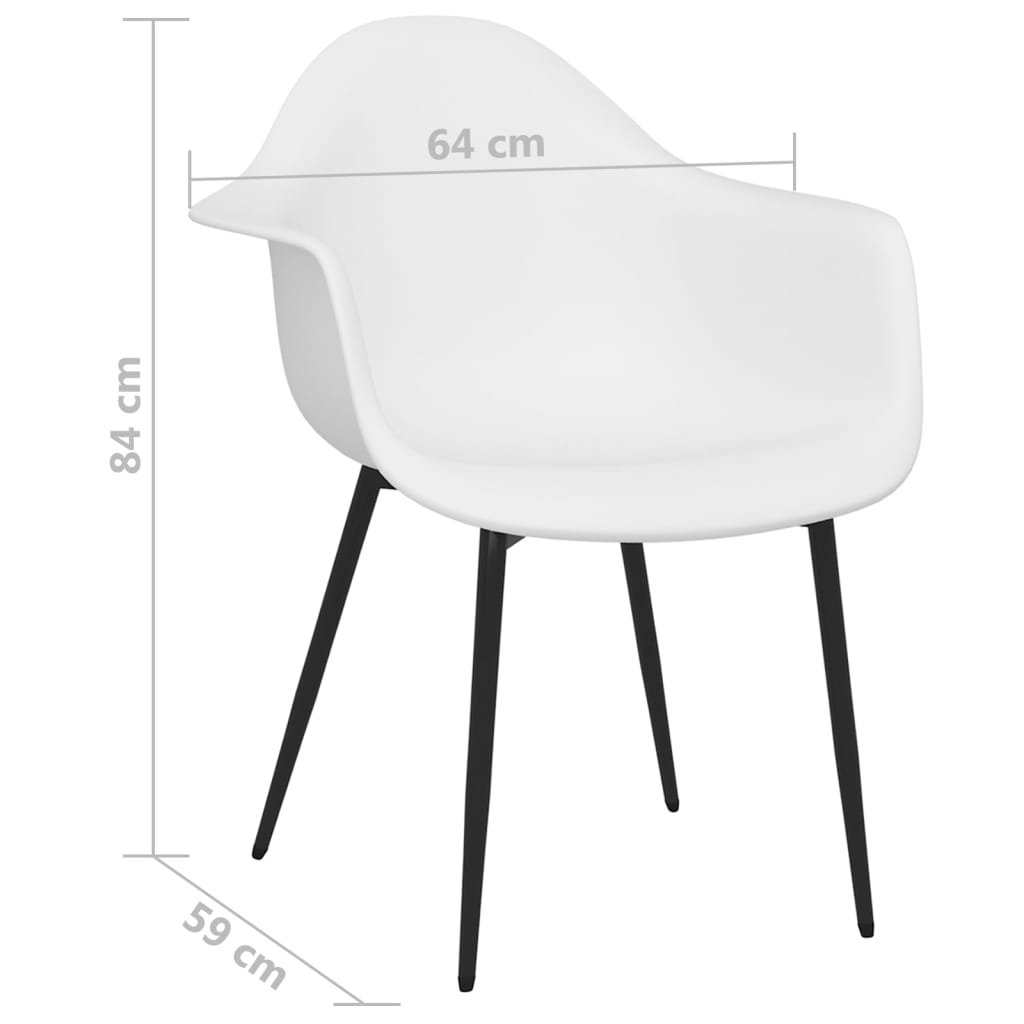 vidaXL Scaune de masă, 4 buc., alb, PP vidaXL Scaune de masă, 4 buc., alb, PP