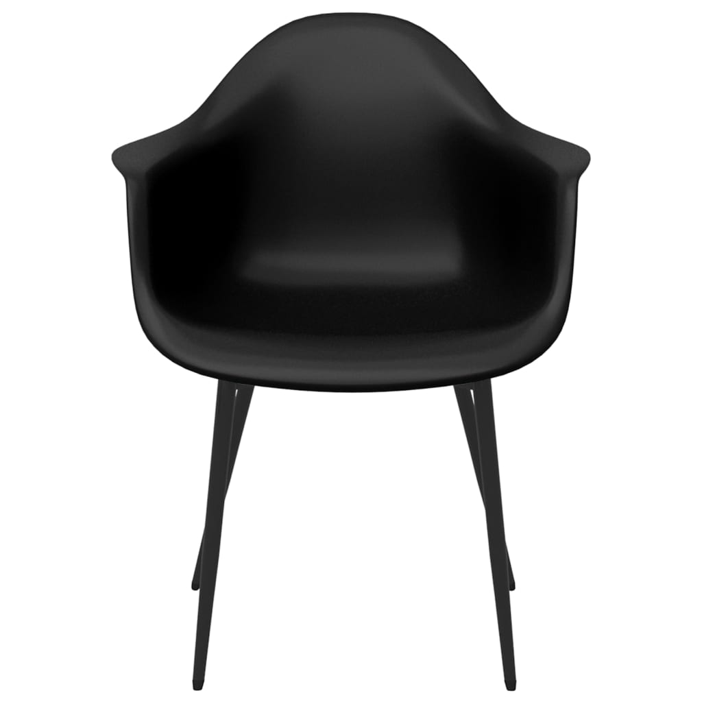 vidaXL Scaune de masă, 2 buc., negru, PP vidaXL Scaune de masă, 2 buc., negru, PP