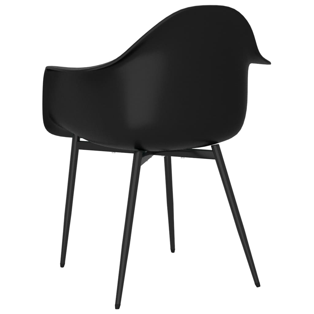 vidaXL Scaune de masă, 2 buc., negru, PP vidaXL Scaune de masă, 2 buc., negru, PP