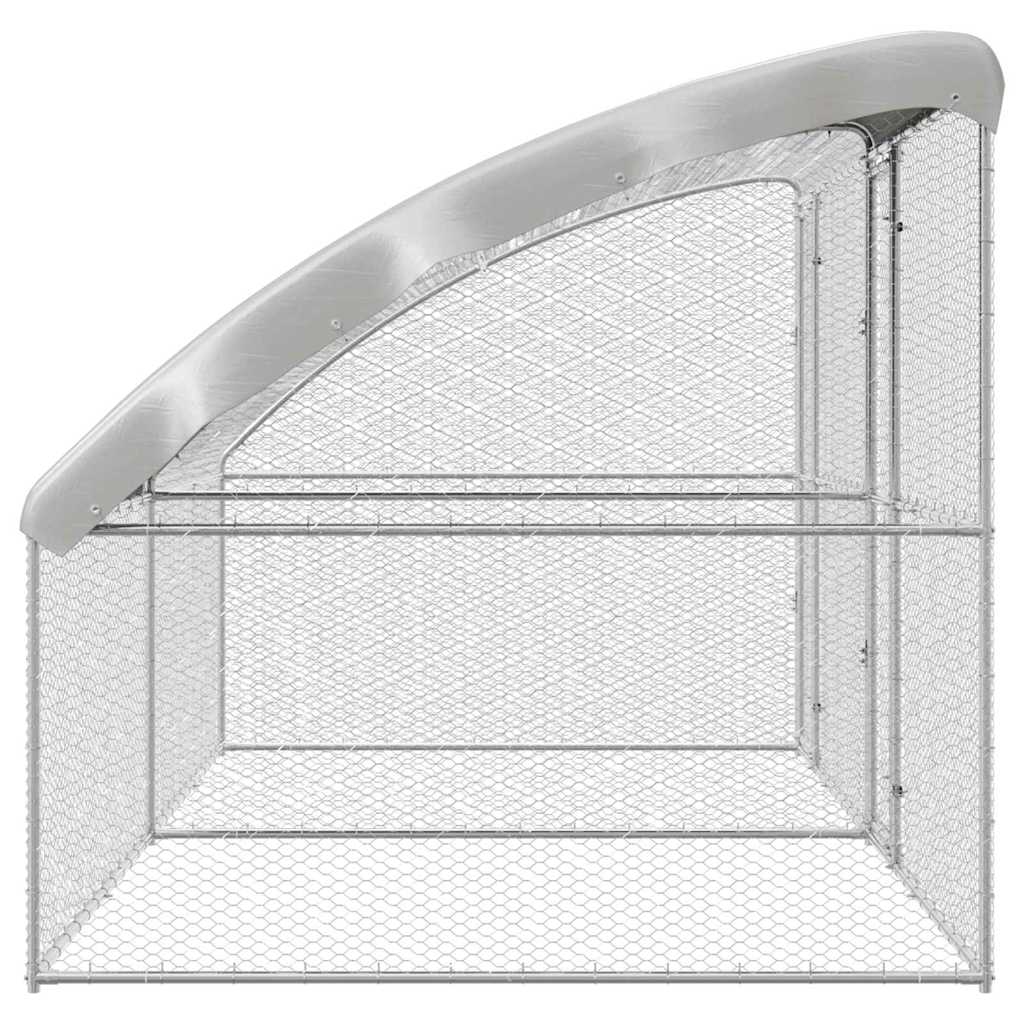 vidaXL Cușcă pentru pui Argintiu 400 x 200 x 198.5 cm Oțel galvanizat