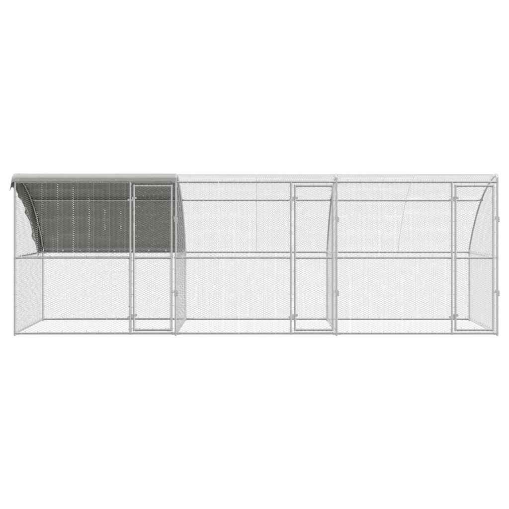 vidaXL Cușcă pentru pui Argintiu 600 x 200 x 198.5 cm Oțel galvanizat