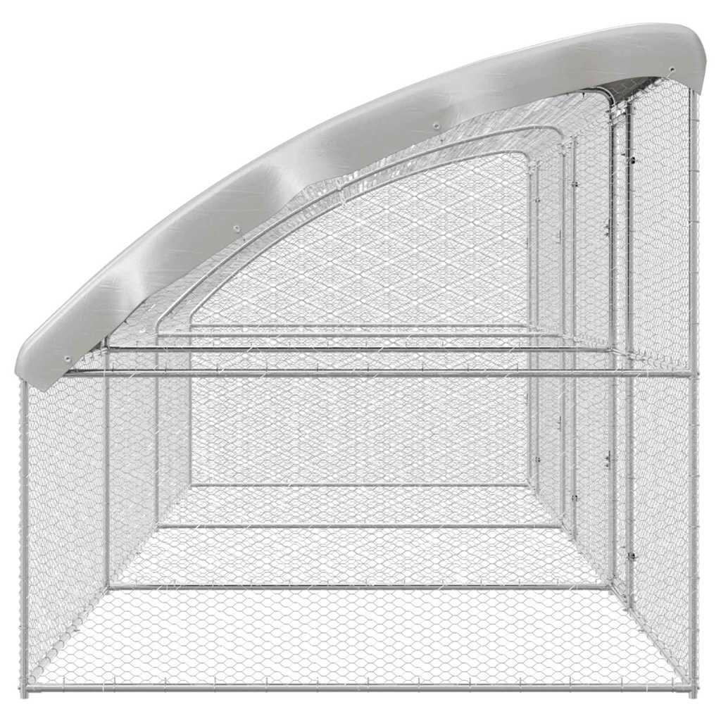 vidaXL Cușcă pentru pui Argintiu 600 x 200 x 198.5 cm Oțel galvanizat