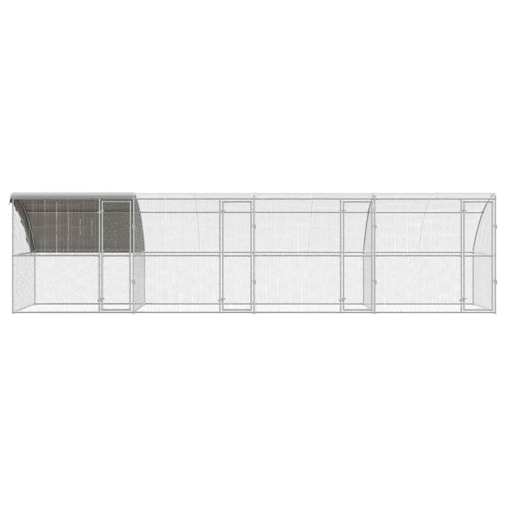 vidaXL Cușcă pentru pui Argintiu 800 x 200 x 198.5 cm Oțel galvanizat