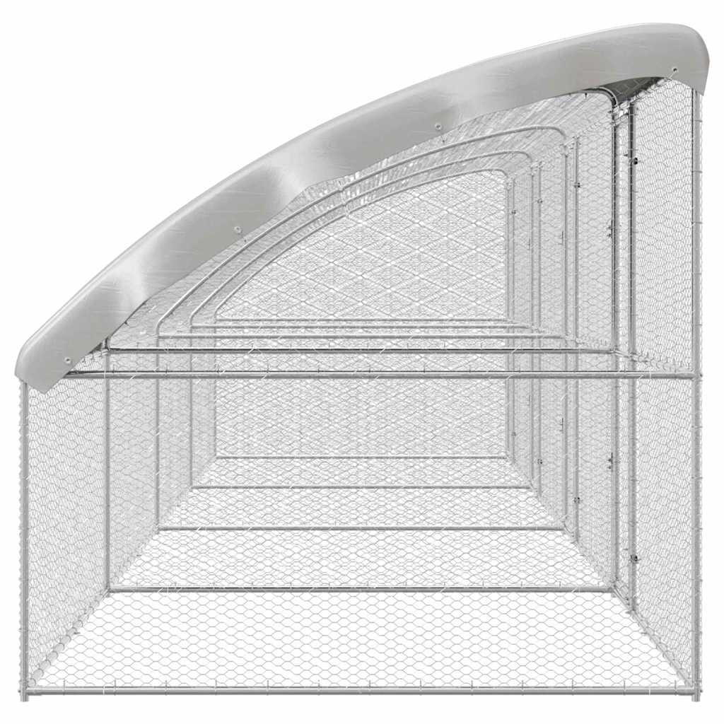 vidaXL Cușcă pentru pui Argintiu 800 x 200 x 198.5 cm Oțel galvanizat