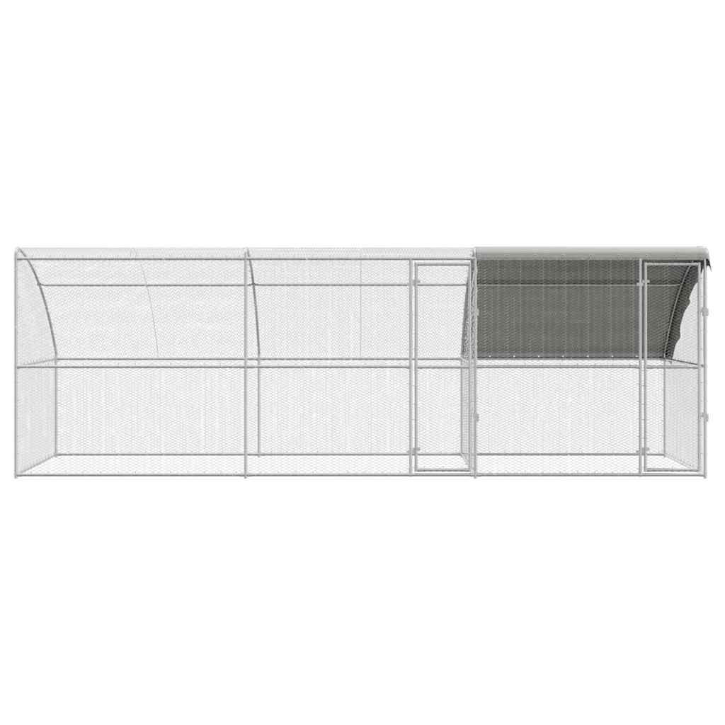 vidaXL Cușcă pentru pui Argintiu 600 x 200 x 198.5 cm Oțel galvanizat