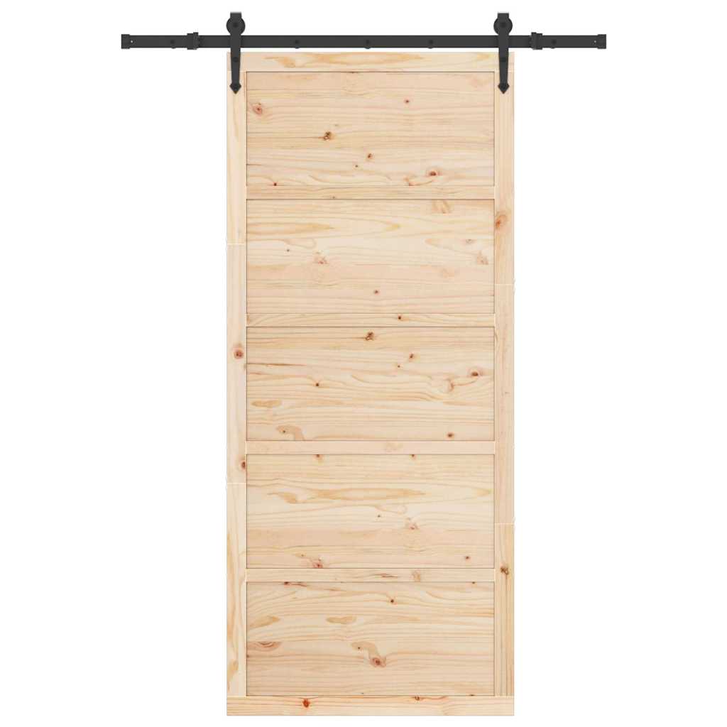 vidaXL Ușă glisantă Maro 80 x 208 cm Lemn masiv de pin vidaXL Ușă glisantă Maro 80 x 208 cm Lemn masiv de pin