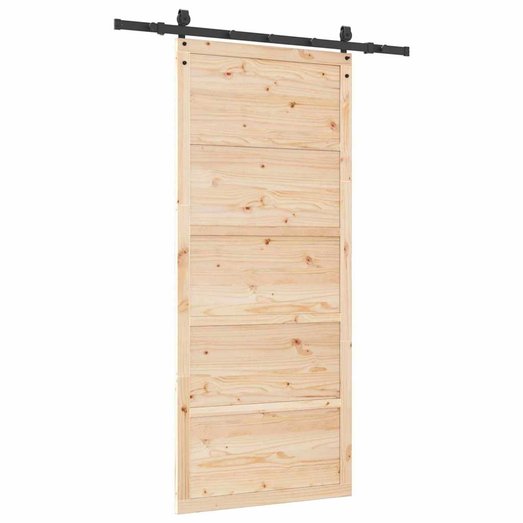 vidaXL Ușă glisantă Maro 80 x 208 cm Lemn masiv de pin vidaXL Ușă glisantă Maro 80 x 208 cm Lemn masiv de pin