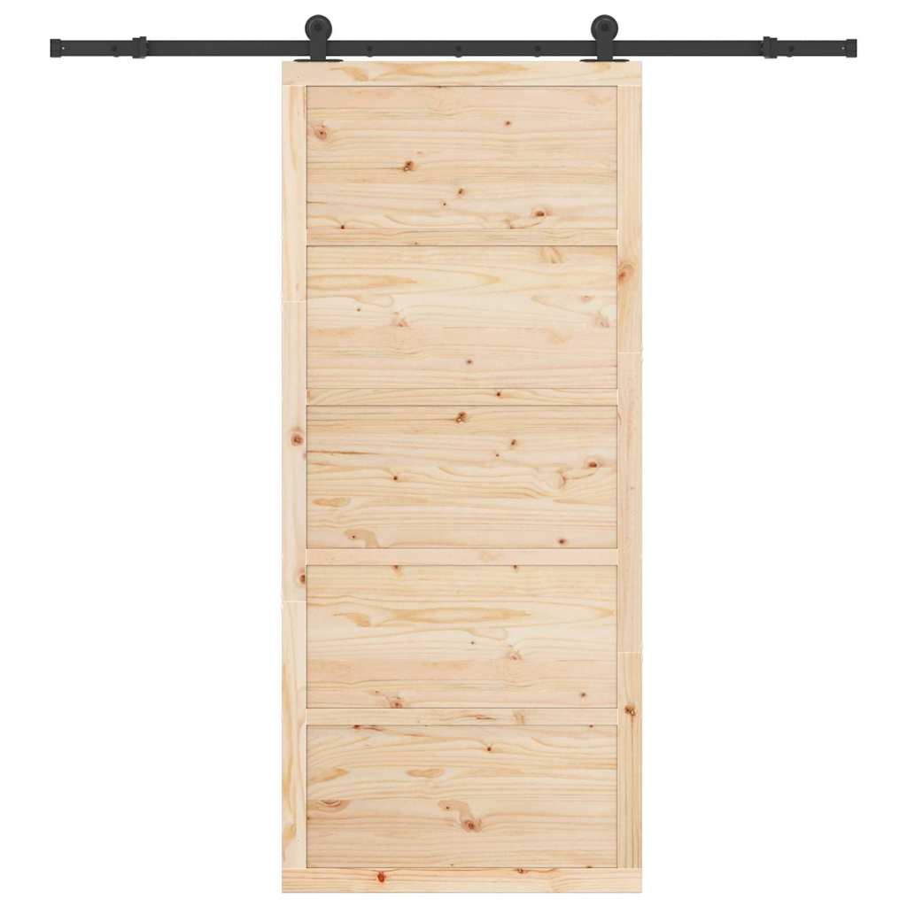 vidaXL Ușă glisantă Maro 90 x 208 cm Lemn masiv de pin vidaXL Ușă glisantă Maro 90 x 208 cm Lemn masiv de pin