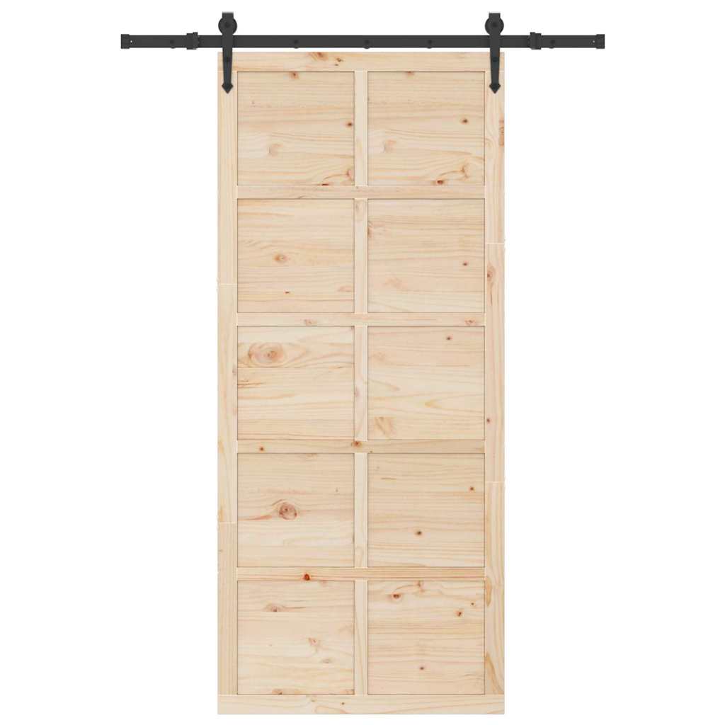 vidaXL Ușă glisantă Maro 80 x 208 cm Lemn masiv de pin vidaXL Ușă glisantă Maro 80 x 208 cm Lemn masiv de pin