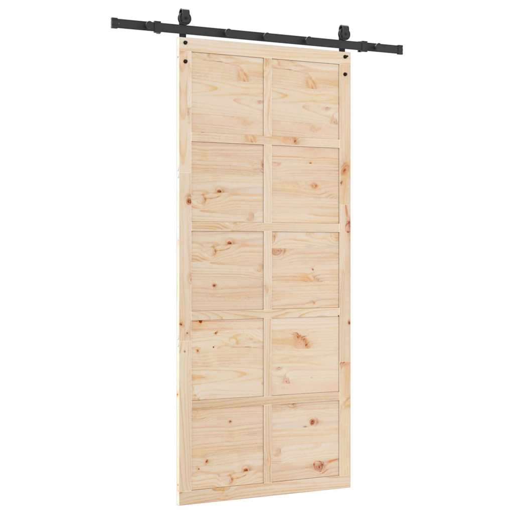 vidaXL Ușă glisantă Maro 80 x 208 cm Lemn masiv de pin vidaXL Ușă glisantă Maro 80 x 208 cm Lemn masiv de pin