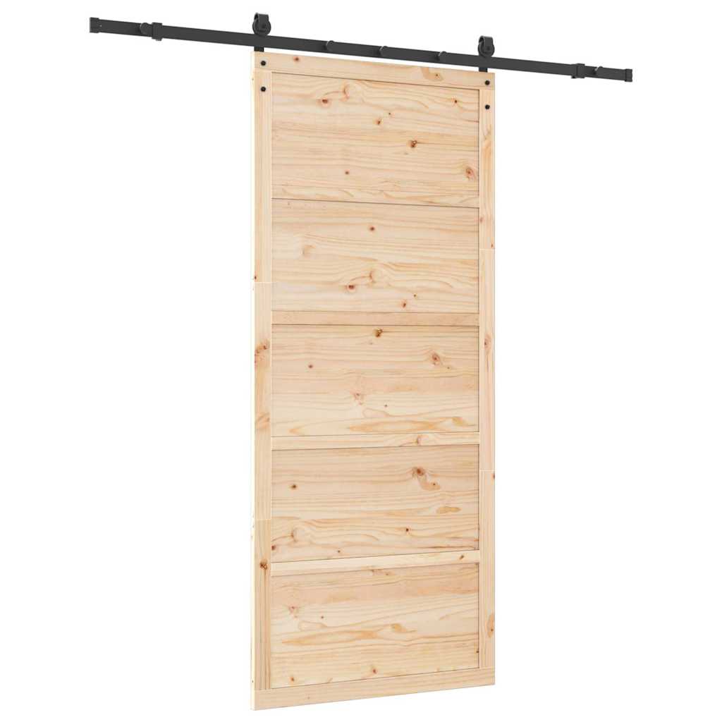 vidaXL Ușă glisantă Maro 90 x 208 cm Lemn masiv de pin vidaXL Ușă glisantă Maro 90 x 208 cm Lemn masiv de pin