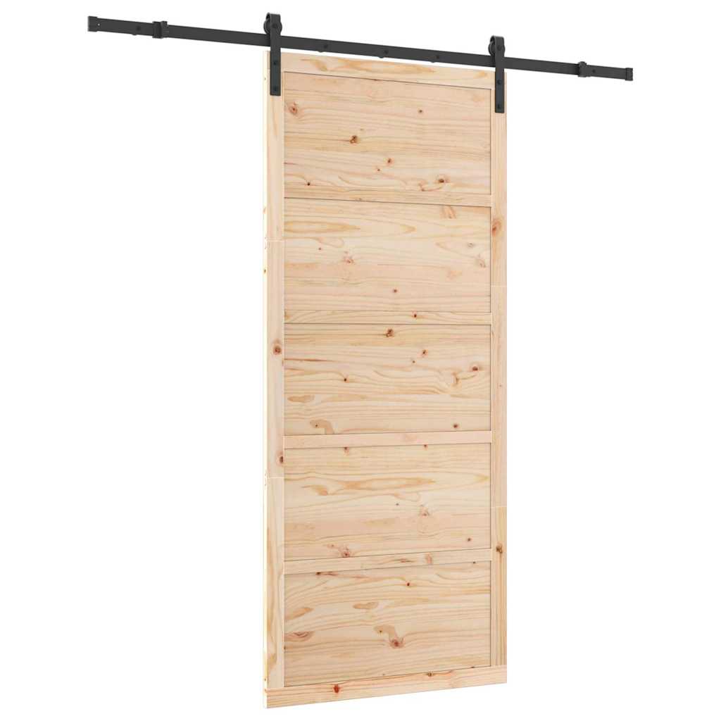 vidaXL Ușă glisantă Maro 80 x 208 cm Lemn de pin masiv