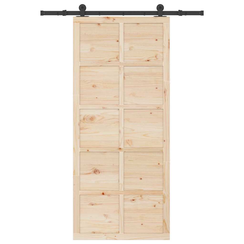 vidaXL Ușă glisantă Maro 80 x 208 cm Lemn masiv de pin vidaXL Ușă glisantă Maro 80 x 208 cm Lemn masiv de pin