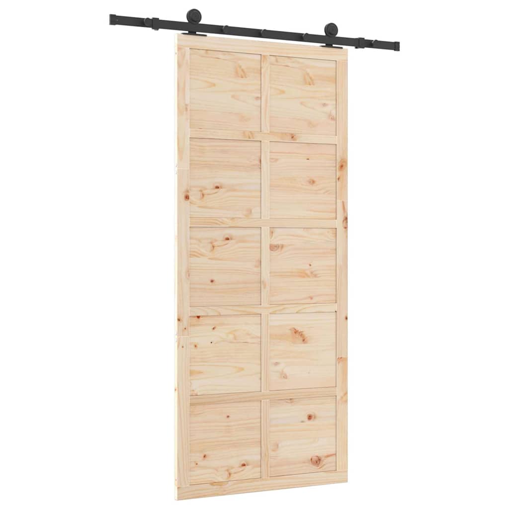 vidaXL Ușă glisantă Maro 80 x 208 cm Lemn masiv de pin vidaXL Ușă glisantă Maro 80 x 208 cm Lemn masiv de pin