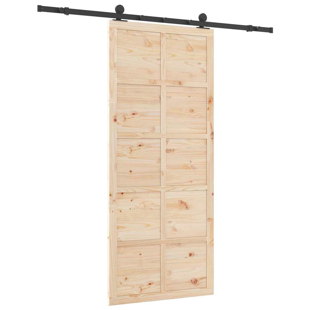 vidaXL Ușă glisantă Maro 100 x 208 cm Lemn masiv de pin vidaXL Ușă glisantă Maro 100 x 208 cm Lemn masiv de pin