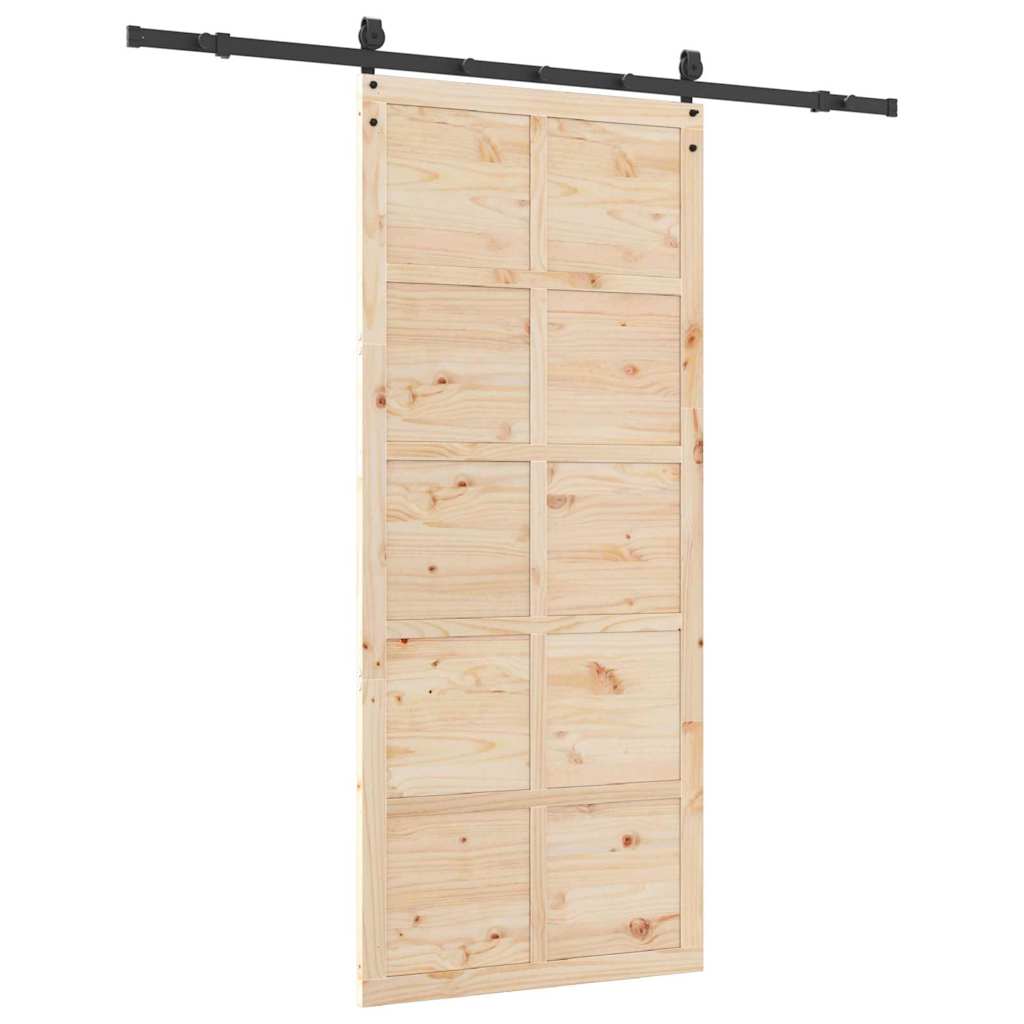 vidaXL Ușă glisantă Maro 80 x 208 cm Lemn de pin masiv