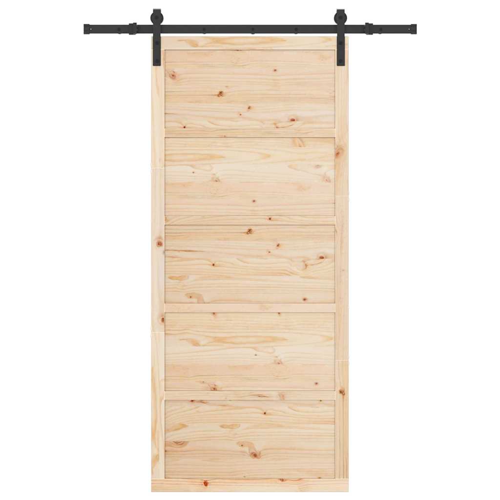 vidaXL Ușă glisantă Maro 80 x 208 cm Lemn masiv de pin vidaXL Ușă glisantă Maro 80 x 208 cm Lemn masiv de pin