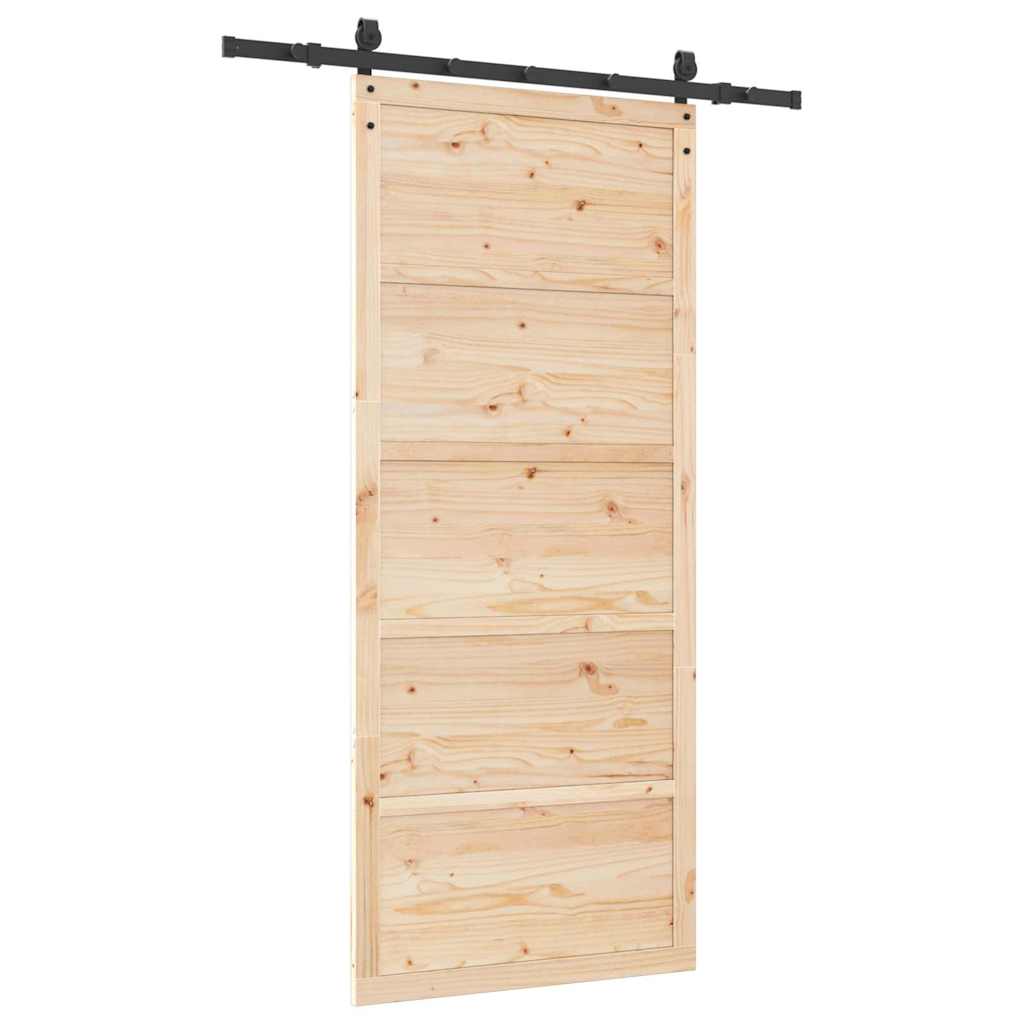 vidaXL Ușă glisantă Maro 80 x 208 cm Lemn masiv de pin vidaXL Ușă glisantă Maro 80 x 208 cm Lemn masiv de pin