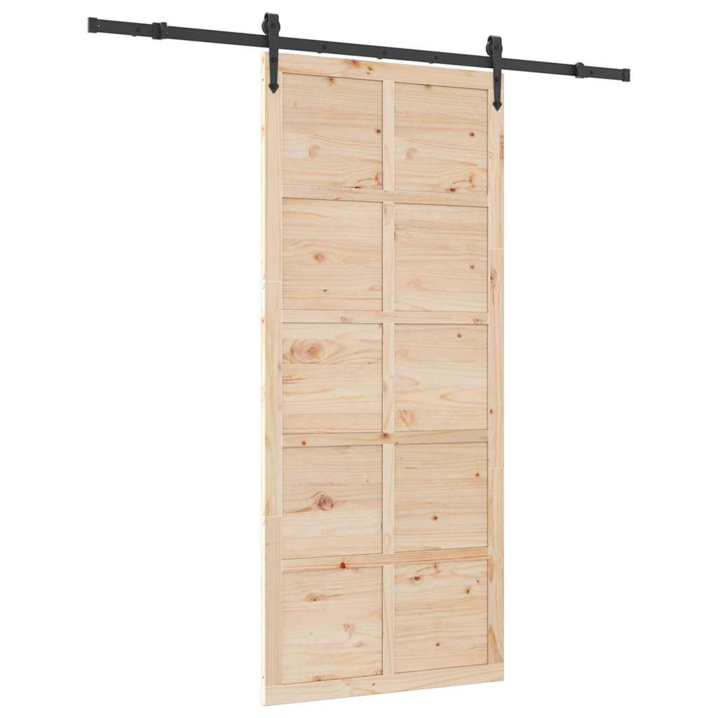 vidaXL Ușă glisantă Maro 90 x 208 cm Lemn masiv de pin vidaXL Ușă glisantă Maro 90 x 208 cm Lemn masiv de pin