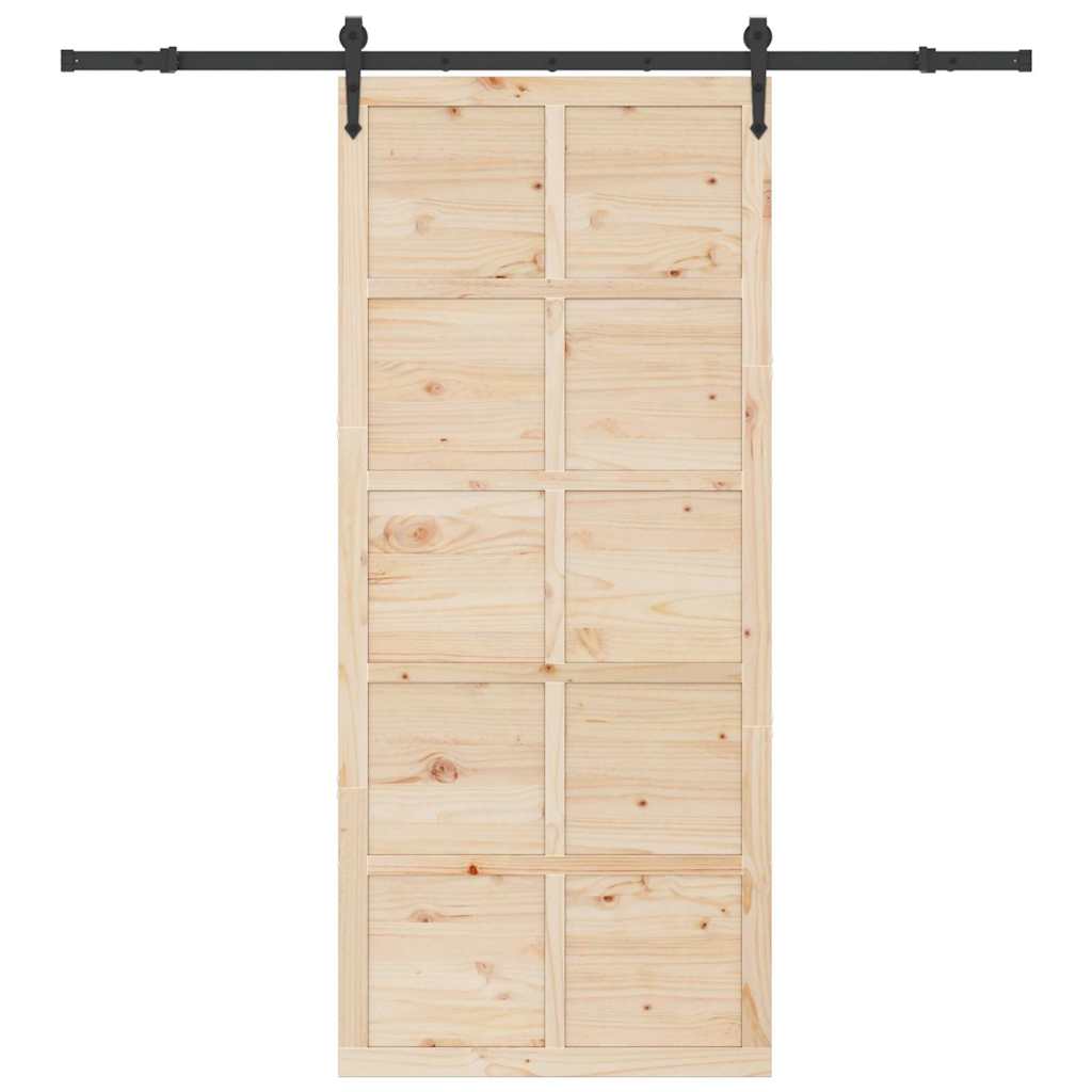 vidaXL Ușă glisantă Maro 90 x 208 cm Lemn masiv de pin vidaXL Ușă glisantă Maro 90 x 208 cm Lemn masiv de pin
