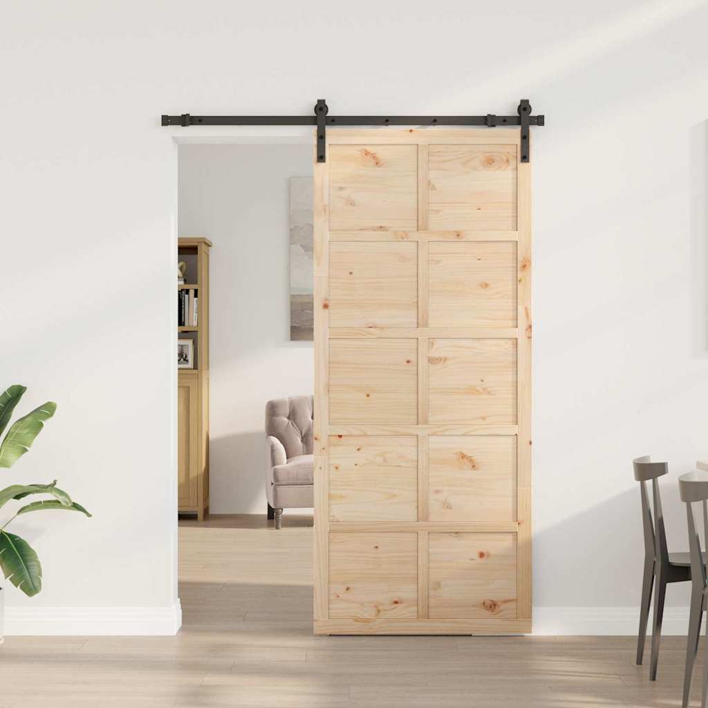vidaXL Ușă glisantă Maro 80 x 208 cm Lemn masiv de pin