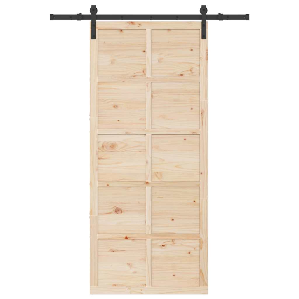 vidaXL Ușă glisantă Maro 80 x 208 cm Lemn masiv de pin