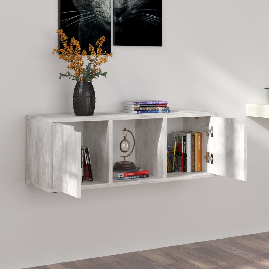 vidaXL Comodă TV, gri beton, 88,5x27,5x30,5 cm, lemn prelucrat vidaXL Comodă TV, gri beton, 88,5x27,5x30,5 cm, lemn prelucrat