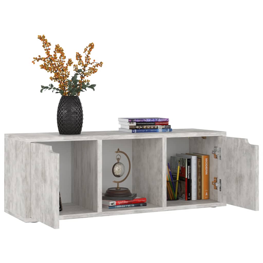 vidaXL Comodă TV, gri beton, 88,5x27,5x30,5 cm, lemn prelucrat vidaXL Comodă TV, gri beton, 88,5x27,5x30,5 cm, lemn prelucrat
