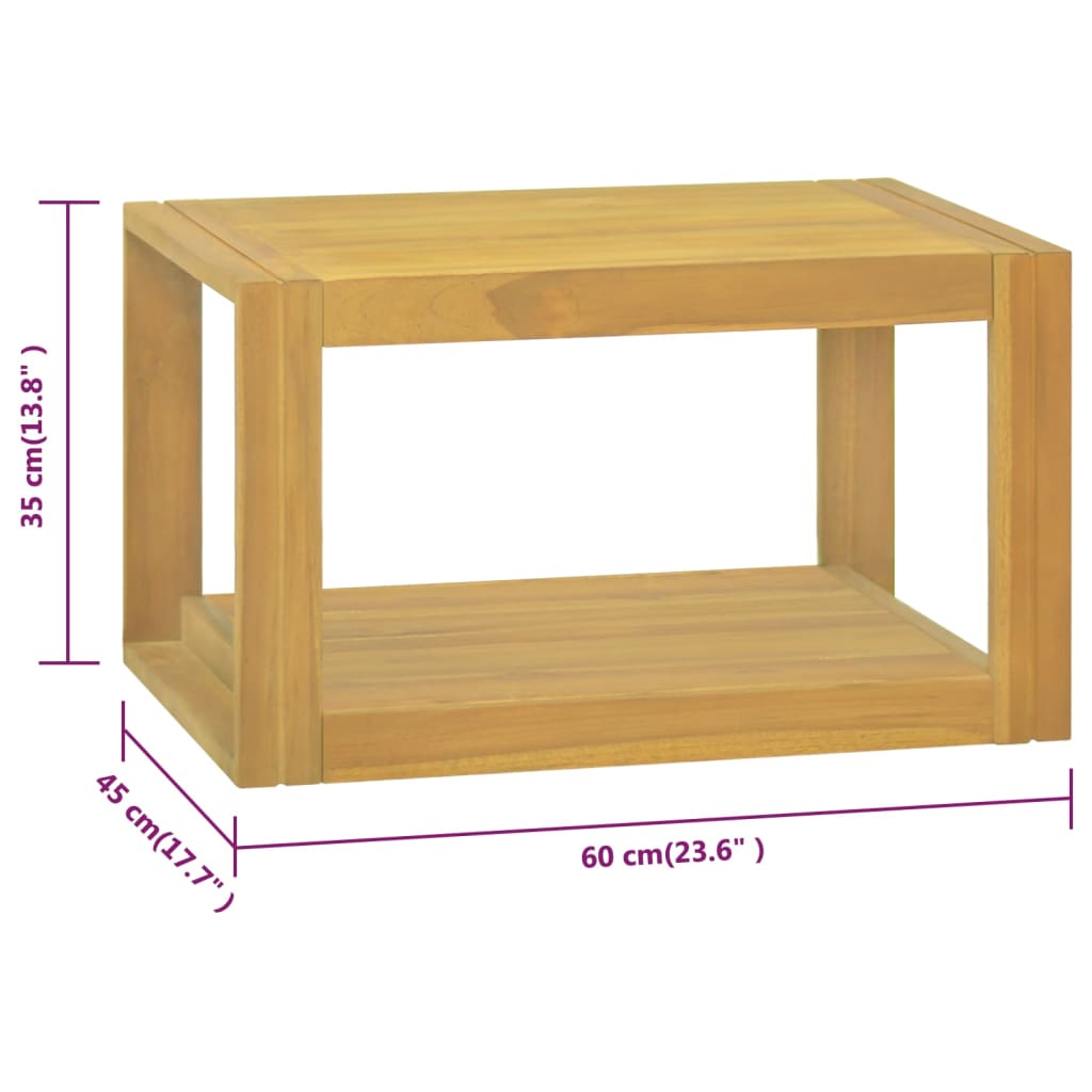 vidaXL Dulap de baie suspendat, 60x45x35 cm, lemn masiv de tec
