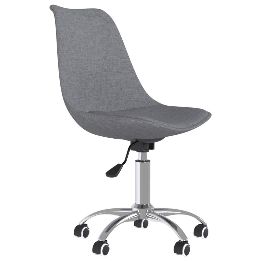 vidaXL Scaune de bucătărie pivotante, 2 buc., gri deschis, textil