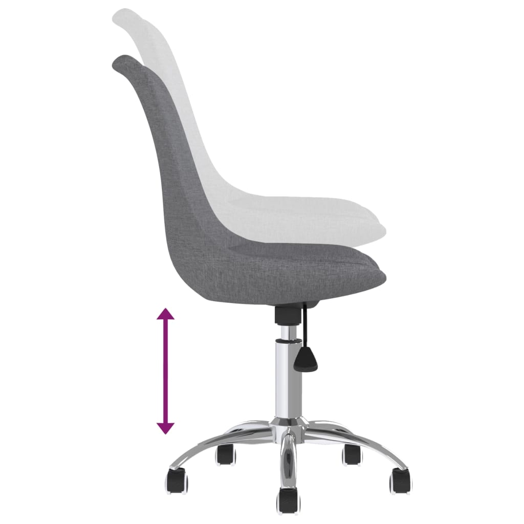 vidaXL Scaune de bucătărie pivotante, 2 buc., gri deschis, textil