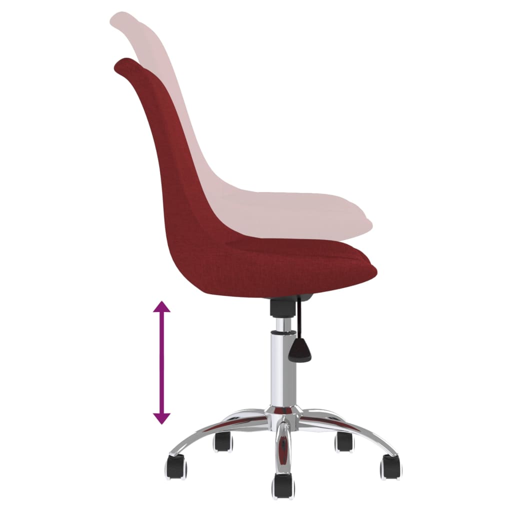 vidaXL Scaune de bucătărie pivotante, 2 buc., roșu vin, textil vidaXL Scaune de bucătărie pivotante, 2 buc., roșu vin, textil
