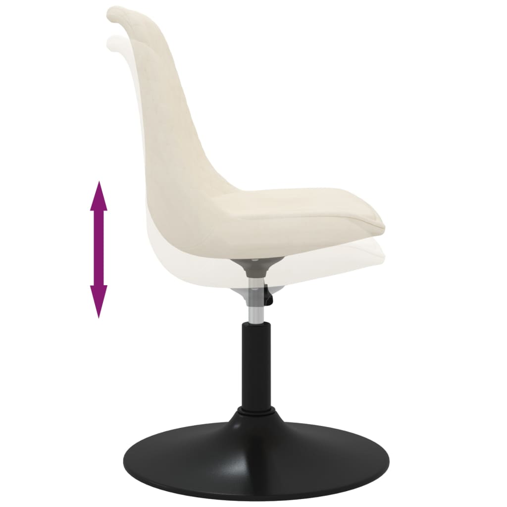 vidaXL Scaune de masă pivotante, 4 buc., crem, catifea