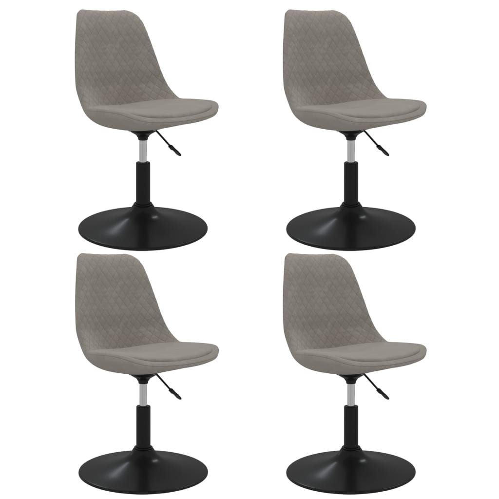 vidaXL Scaune de masă pivotante, 4 buc., gri deschis, catifea vidaXL Scaune de masă pivotante, 4 buc., gri deschis, catifea