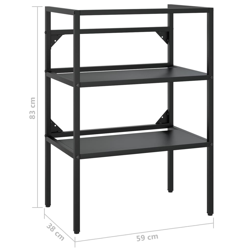 vidaXL Cadru chiuvetă de baie, negru, 59x38x83 cm, fier vidaXL Cadru chiuvetă de baie, negru, 59x38x83 cm, fier