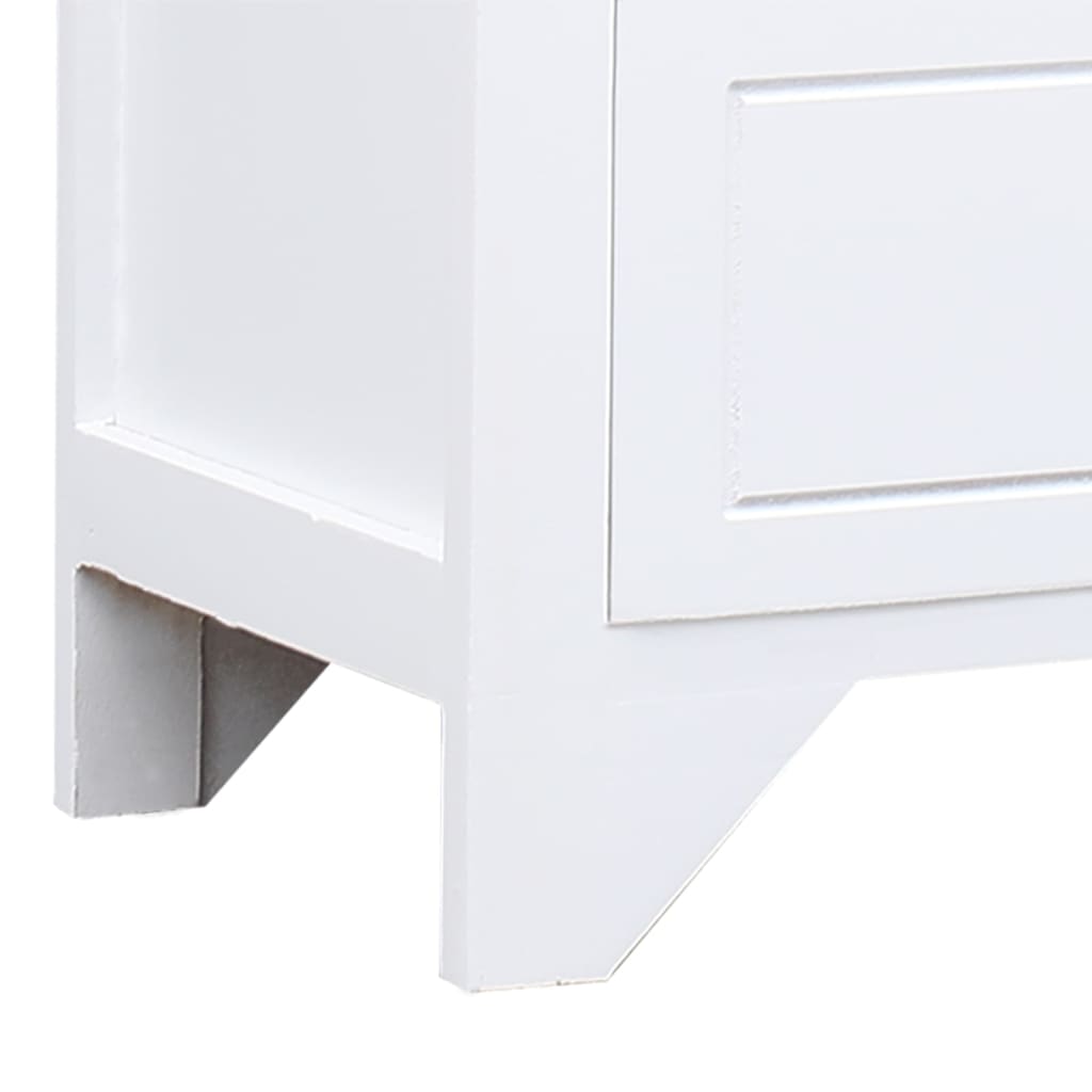 vidaXL Comodă TV,alb, 108x30x40 cm, lemn masiv de paulownia