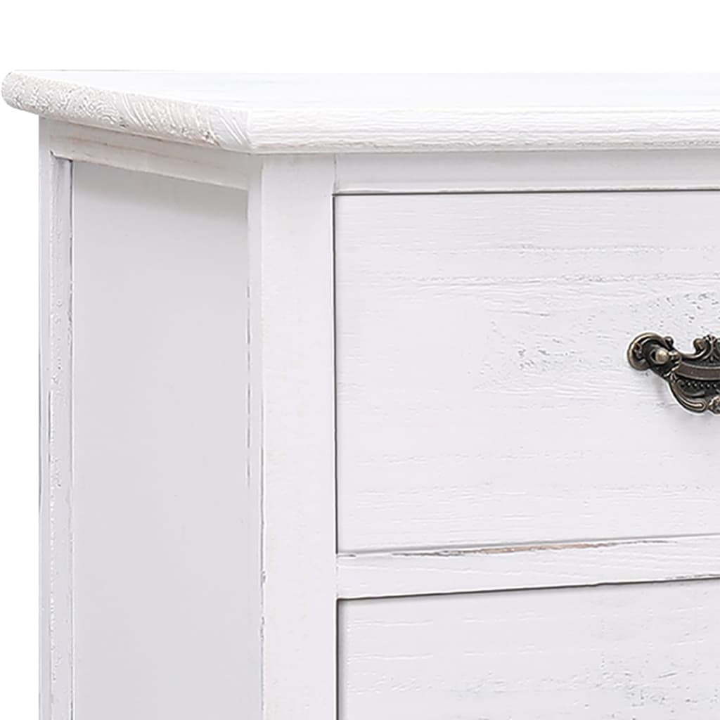 vidaXL Comodă TV,alb antichizat, 108x30x40 cm, lemn masiv de paulownia