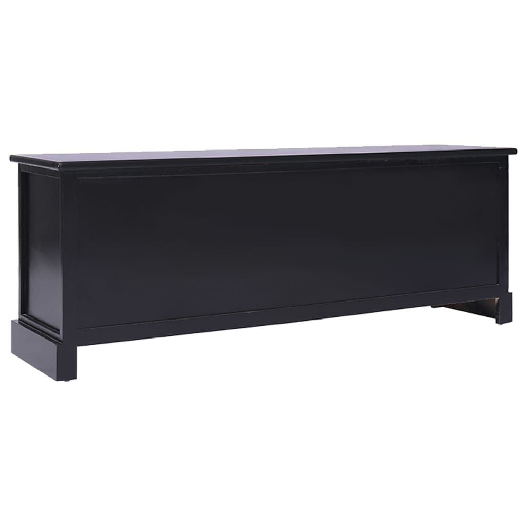 vidaXL Comodă TV, negru, 108x30x40 cm, lemn masiv de paulownia
