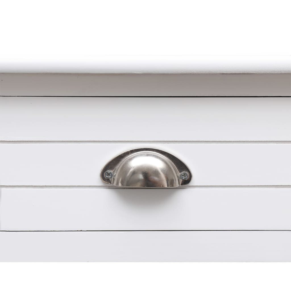 vidaXL Birou, alb, 108x45x76 cm, lemn masiv de paulownia