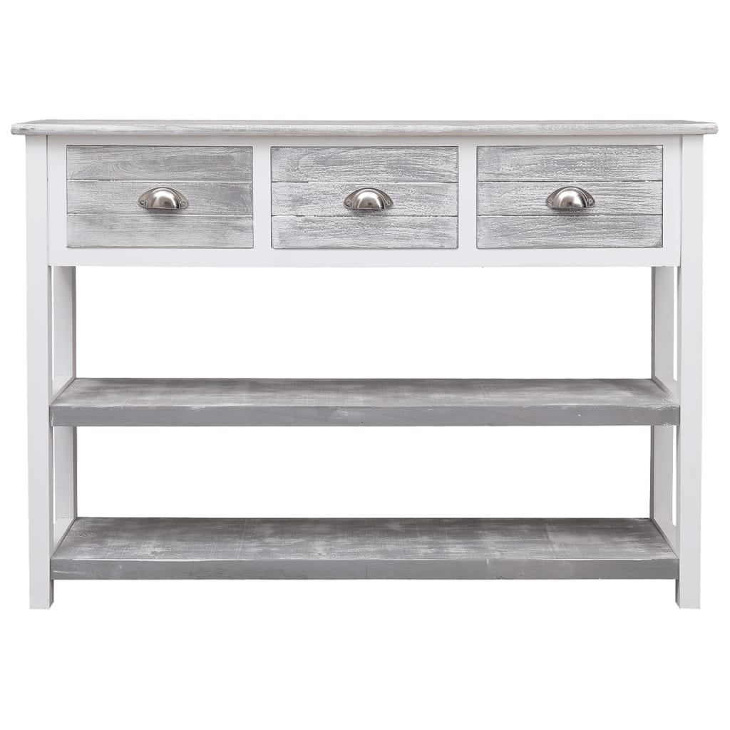 vidaXL Dulap, gri antichizat, 108x30x76 cm, lemn masiv de paulownia